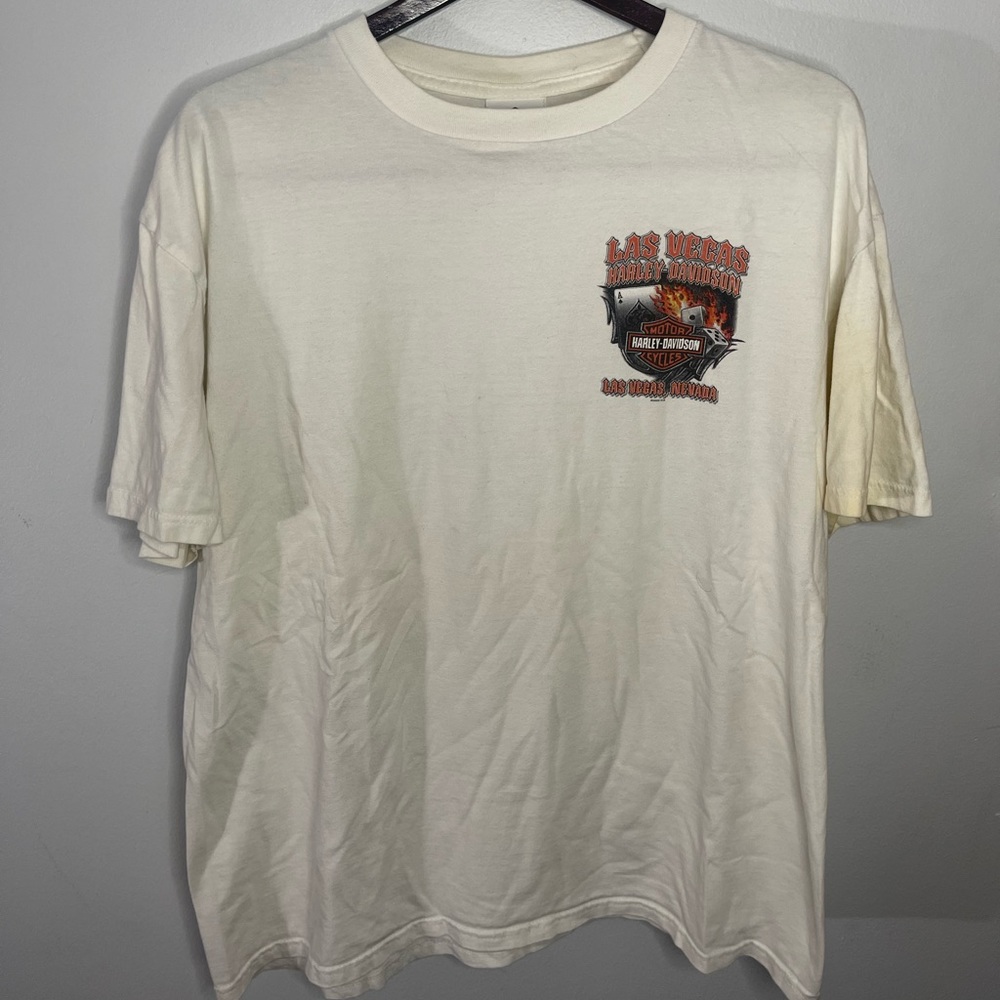 Harley Davidson Motorcycles Las Vegas Nevada T-Shirt XL Dice Cards Poker Flames